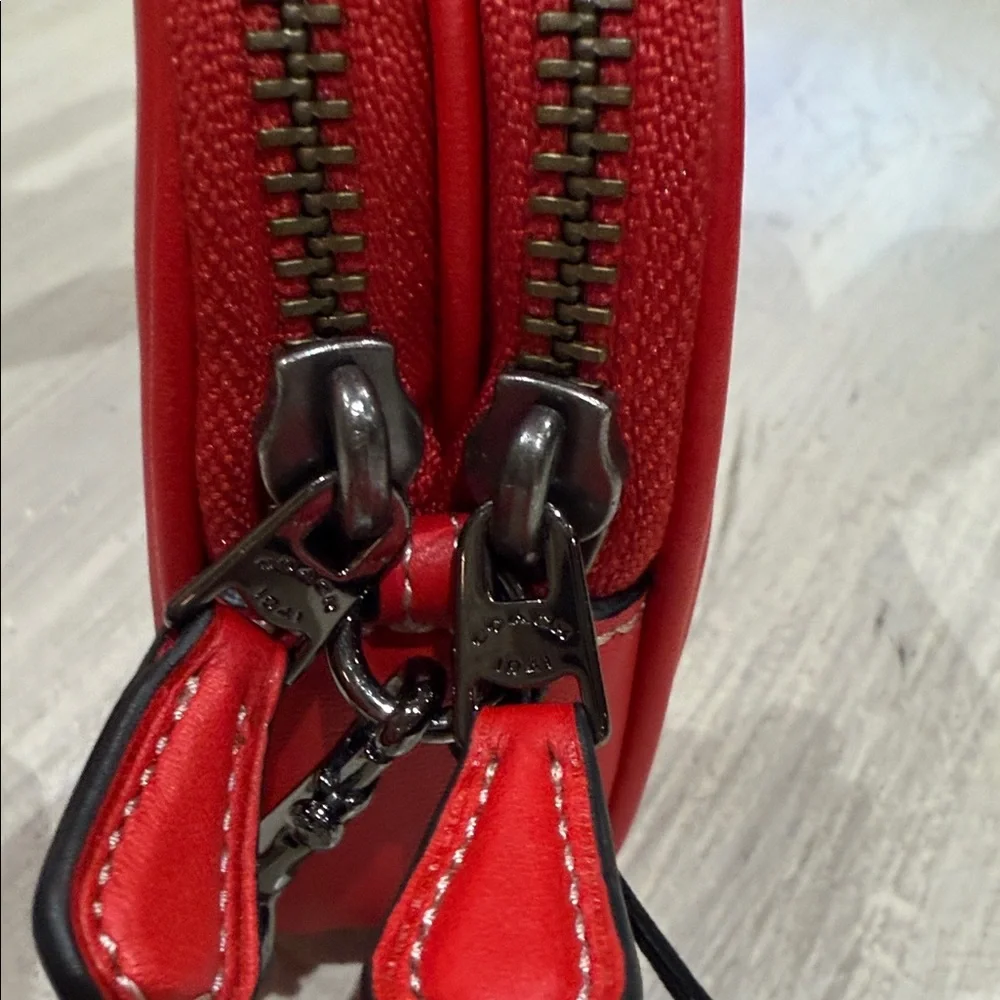 Coach Red Leather Mickey Wristlet/Crossbody